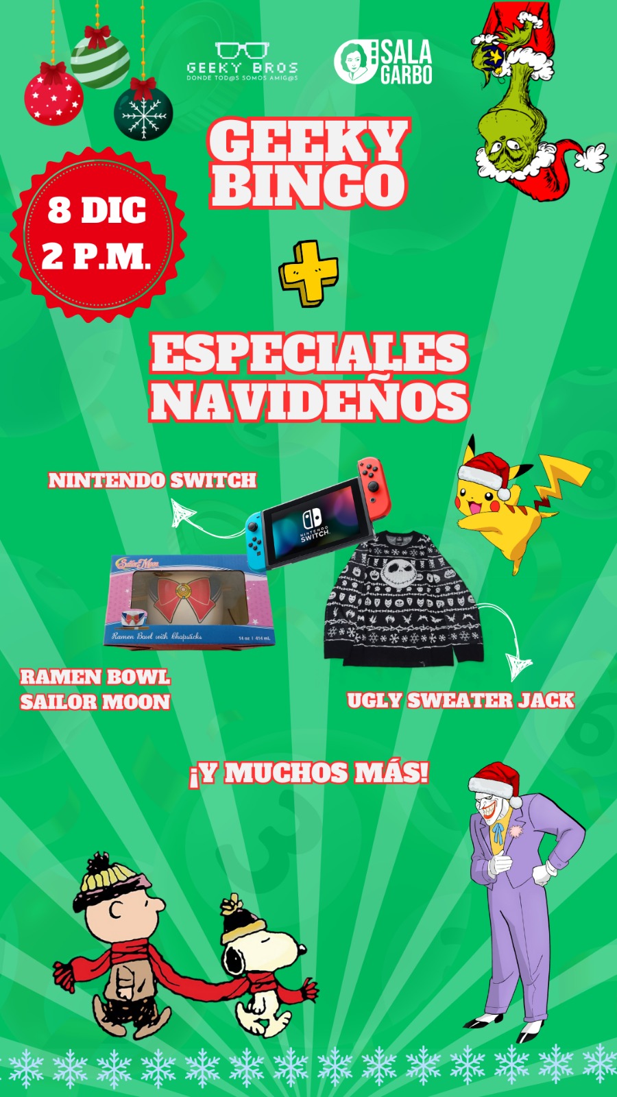 Afiche de Geeky Bros presenta: Geeky Bingo + Especiales Navideños