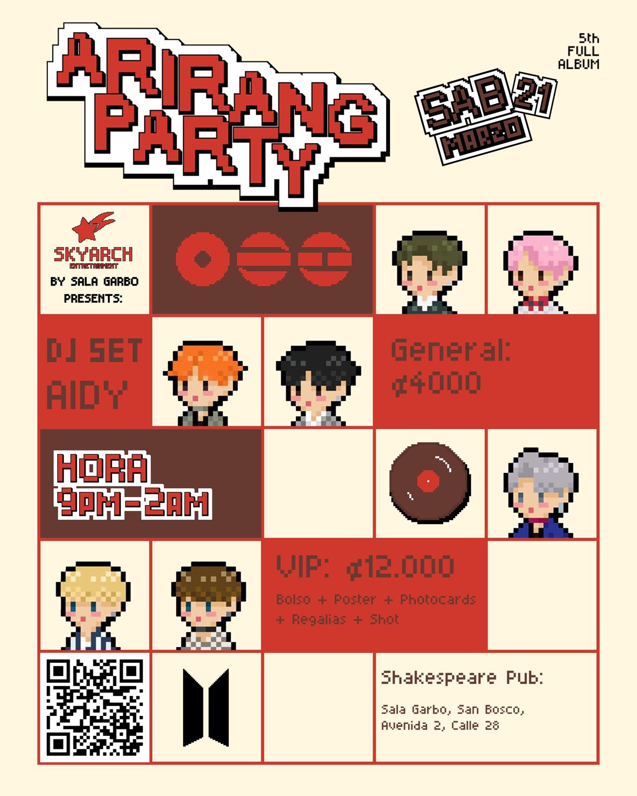 Arirang Party: Listening Party (Entrada Regular - Pub Shakespeare)