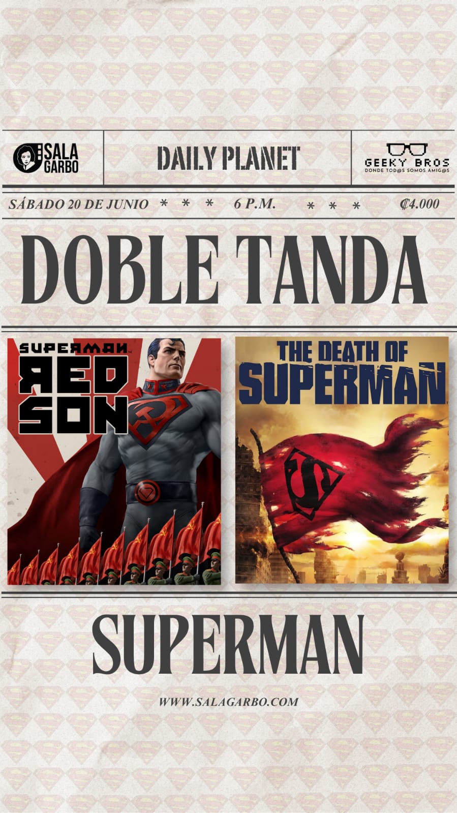 Afiche de Geeky Bros presenta: Doble Tanda Superman