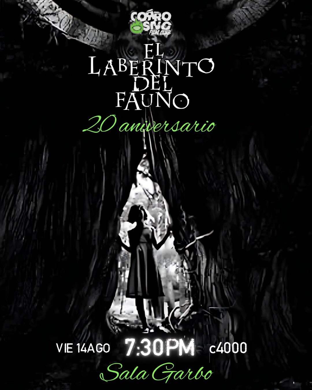 Afiche de Corrosivo Film Club presenta: 20 años de El Laberinto del Fauno