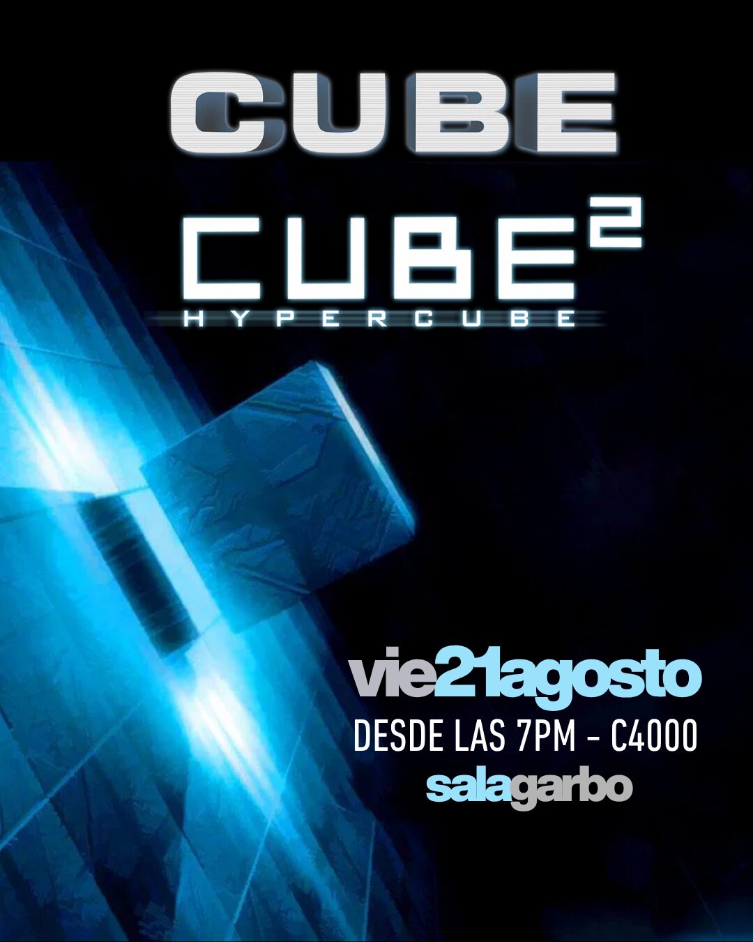 Afiche de Garbo Serie B presenta: Cube y Cube 2: Hypercube
