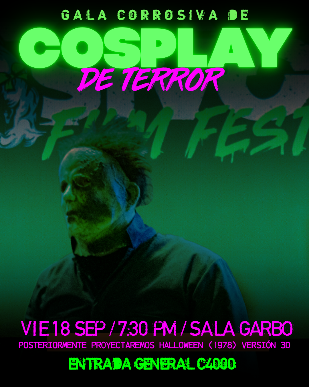 Afiche de Corrosivo Film Fest - Gala Corrosiva de Cosplay + Halloween (1978) en 3D